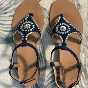 Jack Rogers denim sandals, Size 8